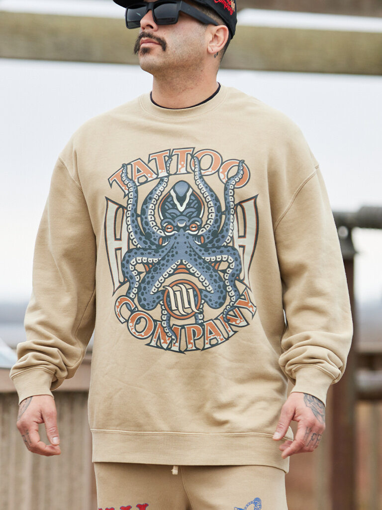 H&H TATTOO Octopod Crew Fleece