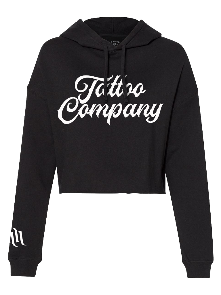 H&H TATTOO TC Script Crop Hoodie