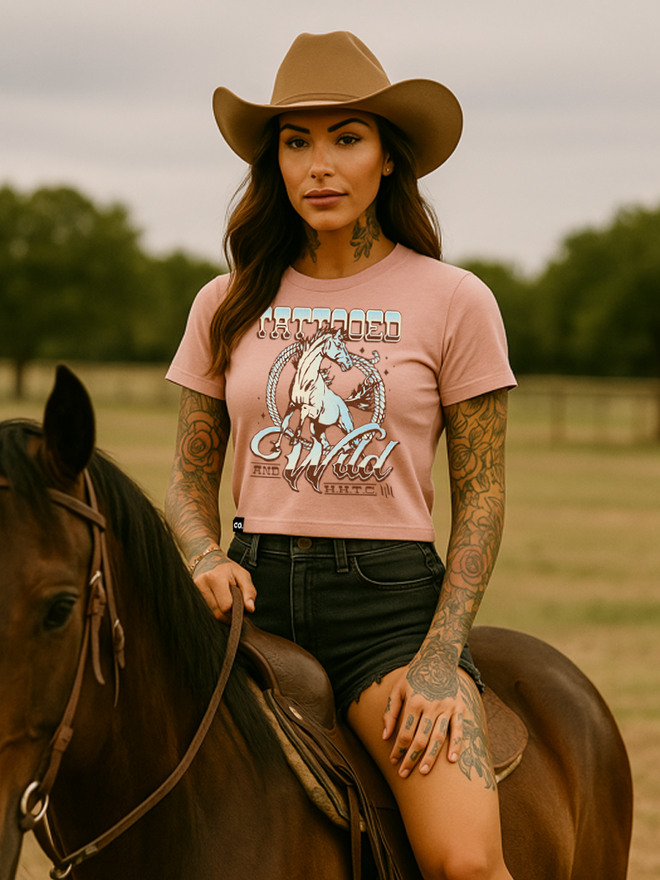 T&W Crop Hoodie - Hart & Huntington Tattoo Co.