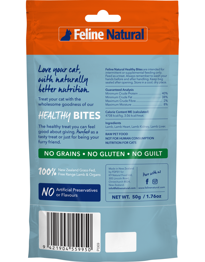 Feline Natural Healthy Cat Lamb Bites 50g