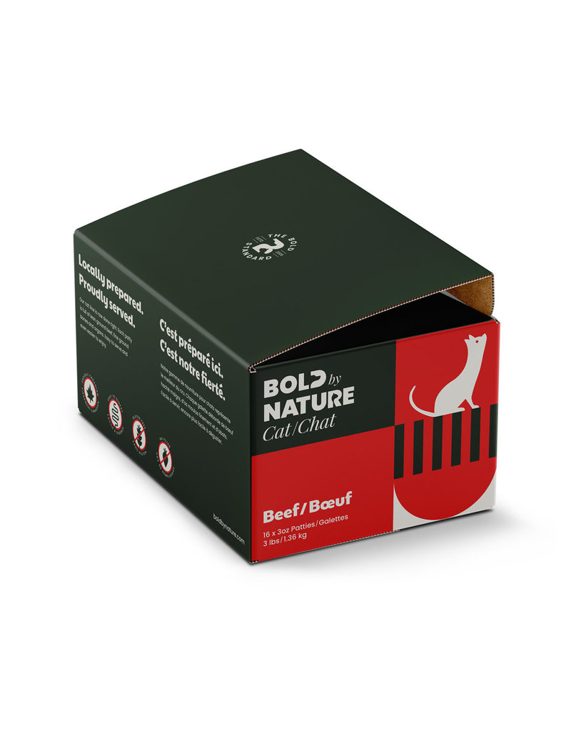 Bold By Nature Cat Beef 3 lb - 16x 3 oz Patties