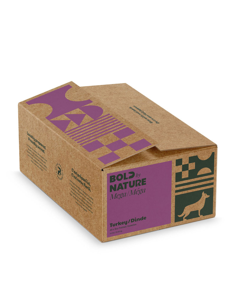 Mega Dog Raw Mega Turkey (4 lb Patties, 4 lb Tub, 24 lb Patties)