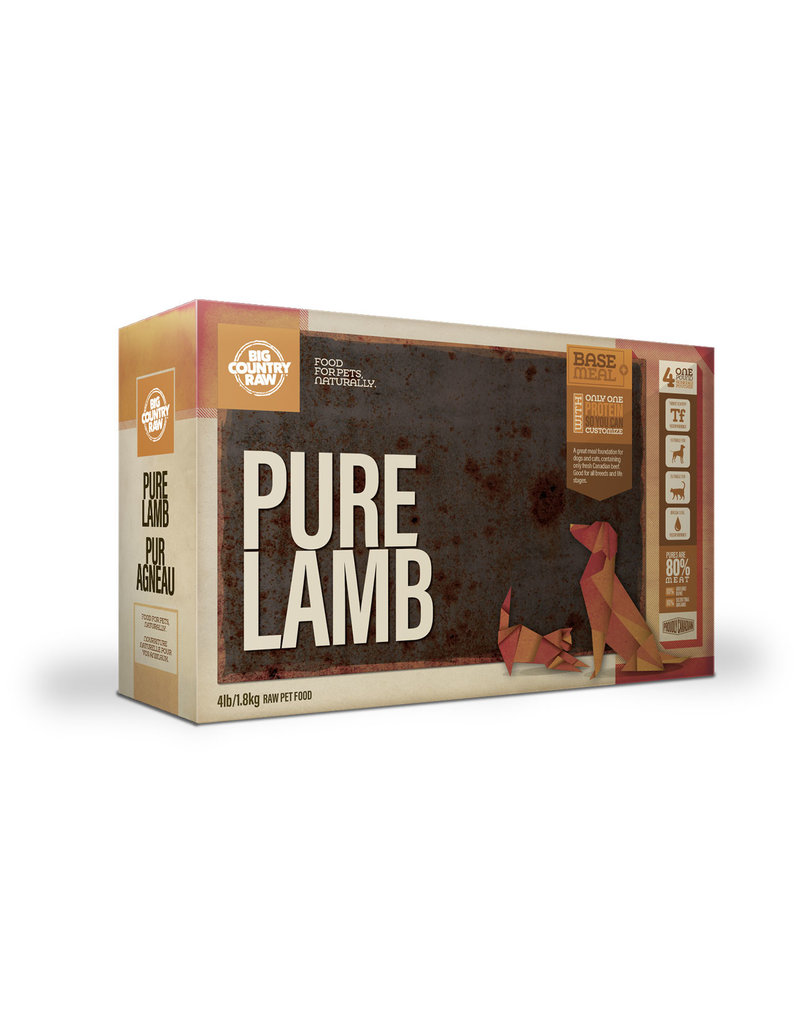 Big Country Raw Pure Lamb 4lb Carton (4 x 1lb)