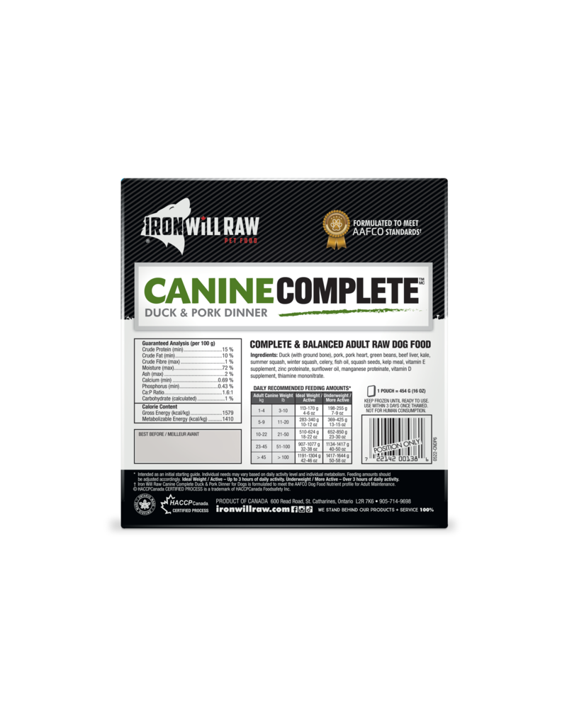 Iron Will Complete Duck & Pork Dinner 6lb Box (12 x 8 oz)