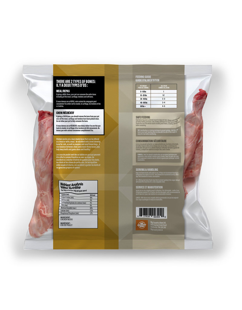 Big Country Raw Chicken Necks 1lb (10 - 15 pc)