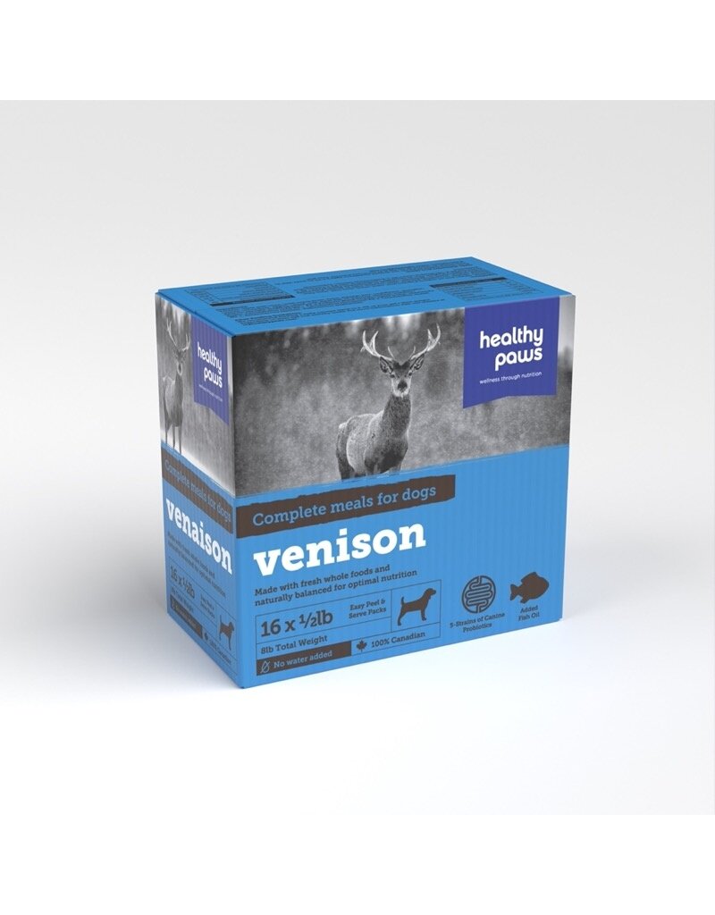 Healthy Paws Canine Complete Venison Dinner 8lb (16 x 8oz)