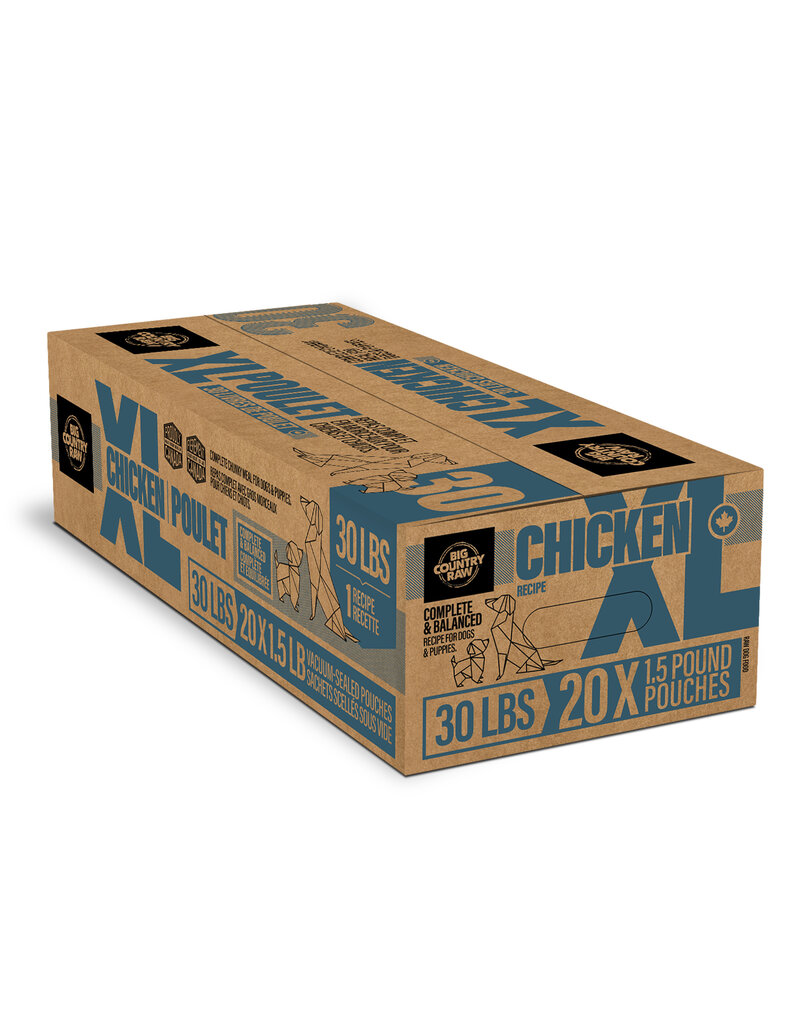 Big Country Raw XL Chicken 30lb (20 x 1.5lb pouches)