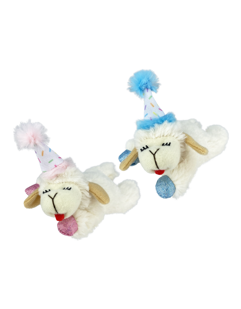 Multipet Lamb Chop 4.5" Birthday Hat Cat Toy