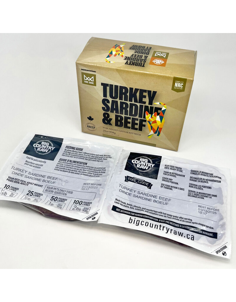 Fare Game Fare Game Turkey & Sardines w/ Beef 2lb  (4 x 8oz)