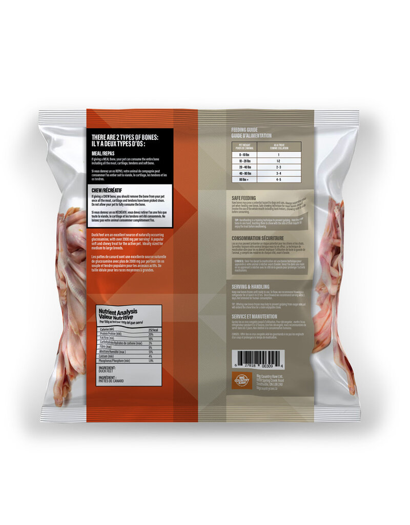 Big Country Raw BCR Duck Feet 1lb