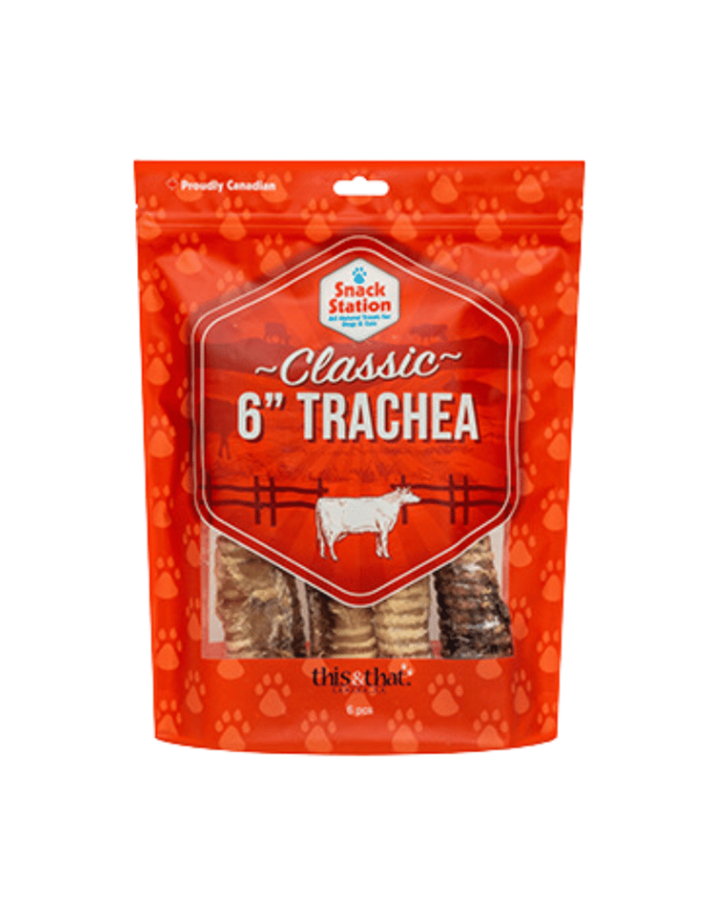 This & That 6" Beef Trachea Bagged 6 Pack