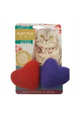 Karma Cat Wool Felt Heart - 2pk Cat Toy