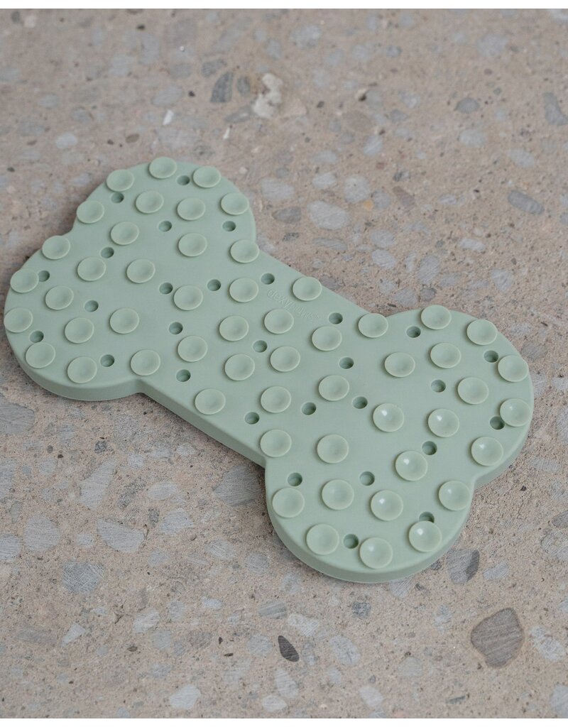 Dexypaws Silicone Snuffle Mat Bone Sage Green
