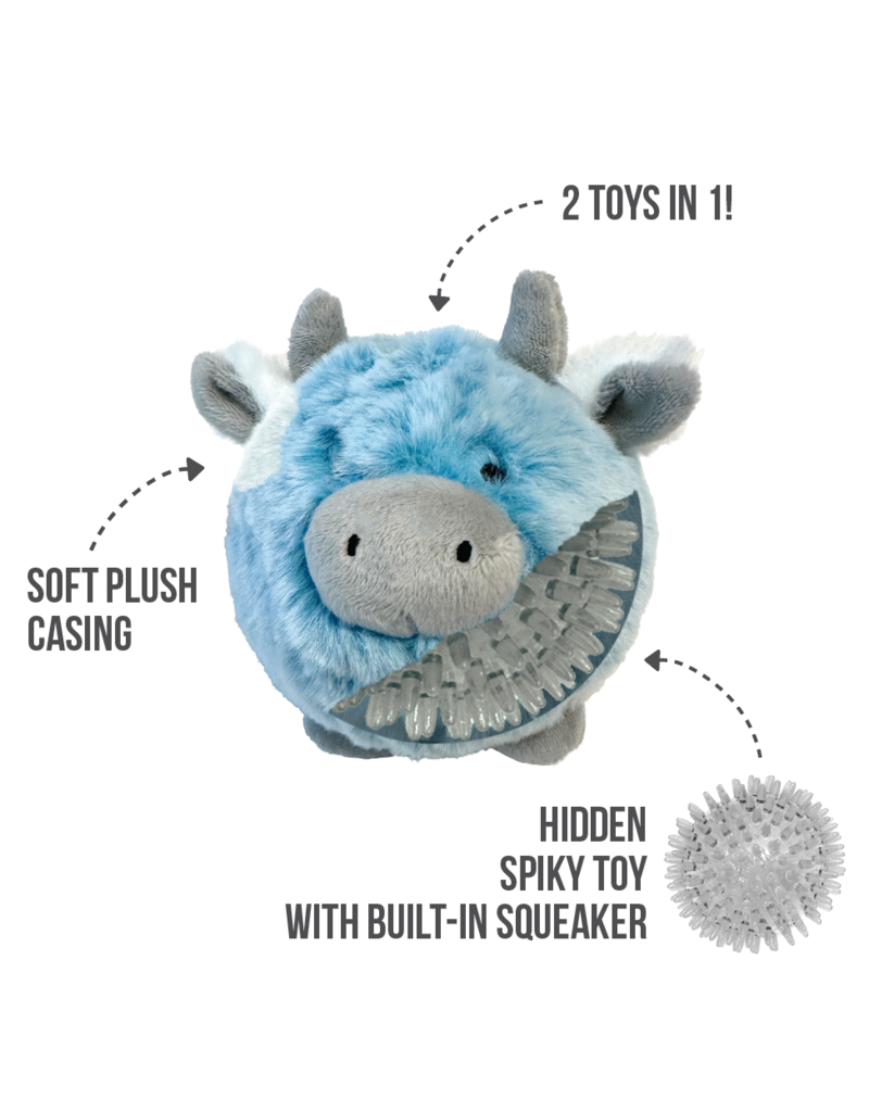 Fuzzy Wuzzy MooMoo Small 3.5" Dog Toy