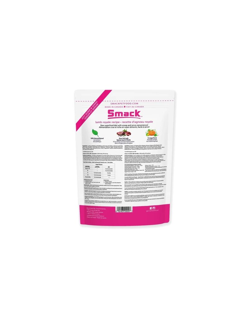 Smack Pet Food Cat Lamb Royale Dehydrated Raw 250g