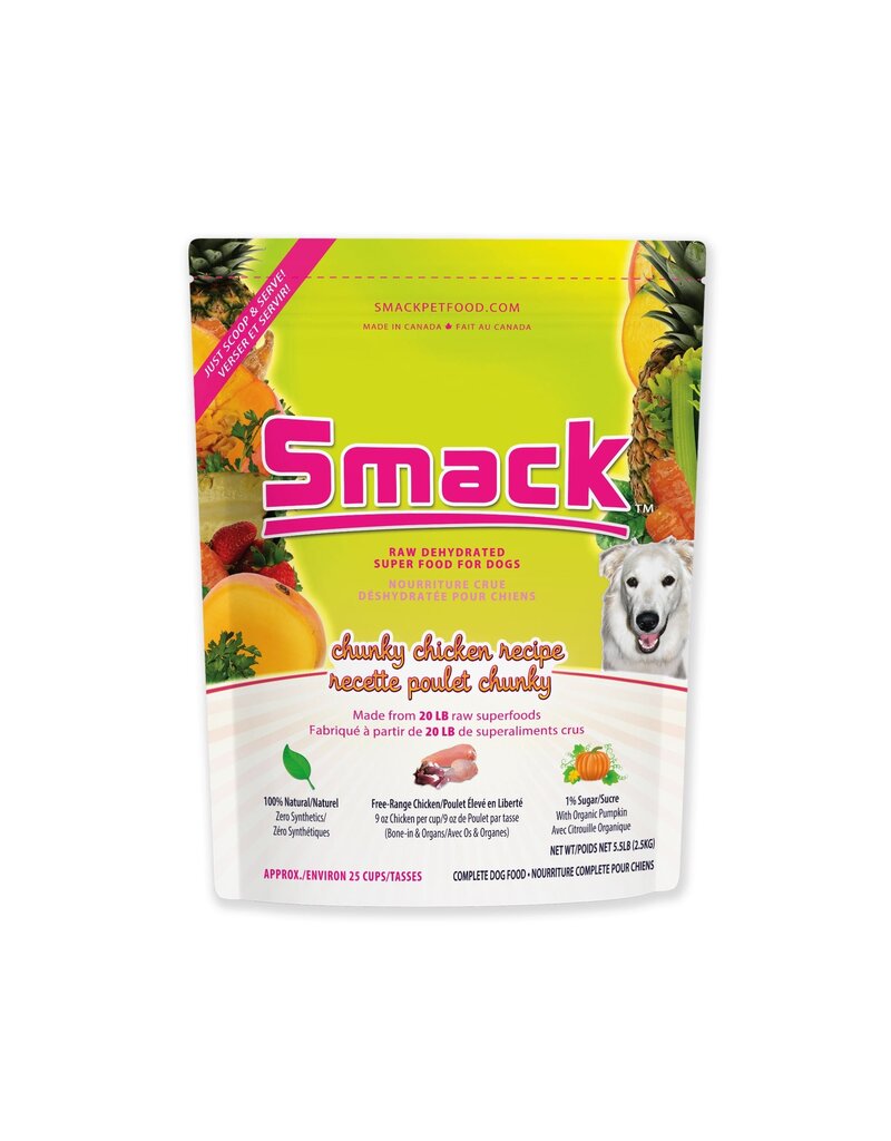 Smack Pet Food Dog Chunky Chicken Dehydrated Raw