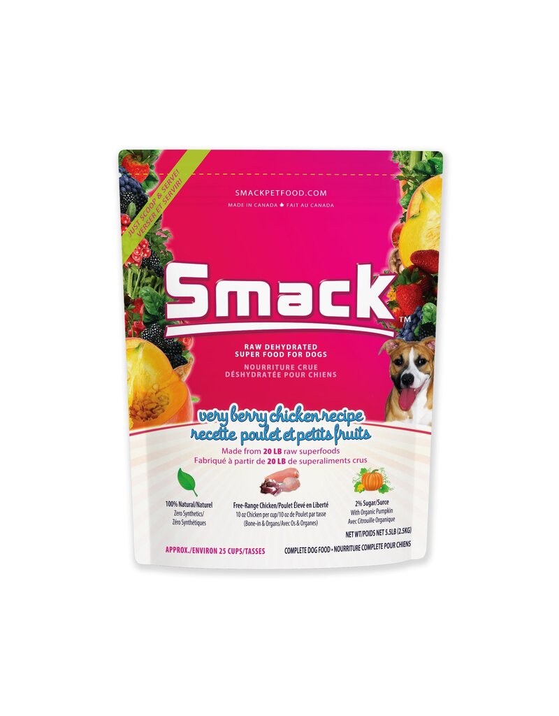 Smack Pet Food Dog Very Berry Chicken Dehydrated Raw