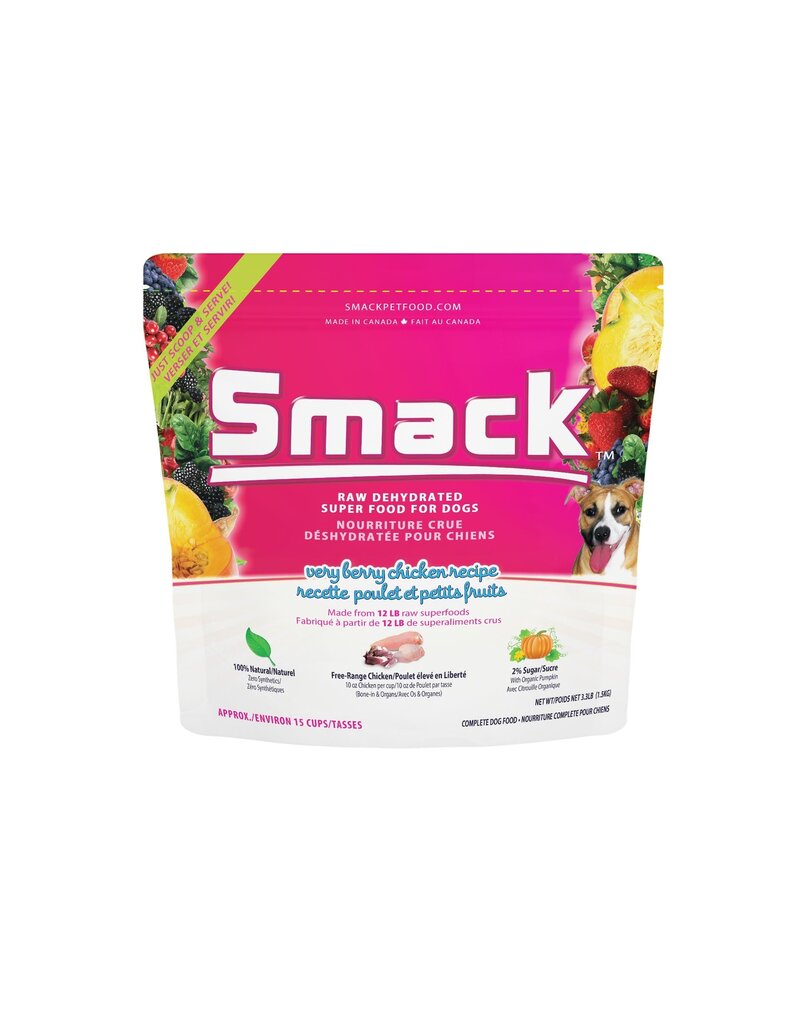 Smack Pet Food Dog Very Berry Chicken Dehydrated Raw