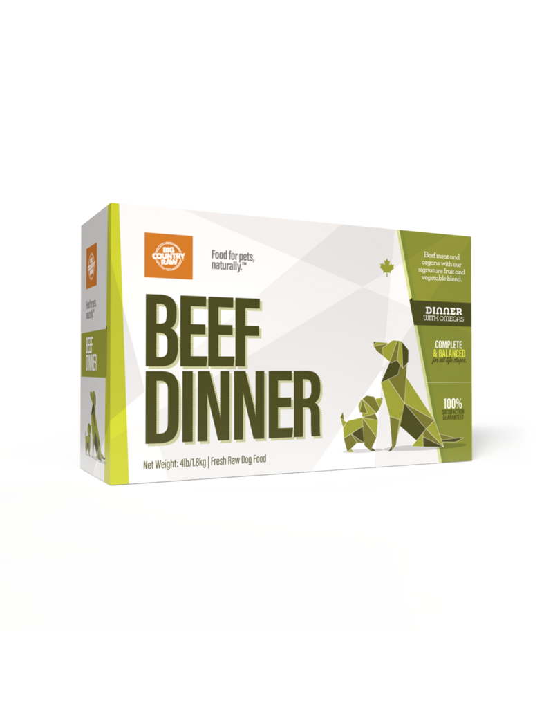 Big Country Raw Beef Dinner Carton (4 lb – 4 × 1 lb Vacuum Sealed Packs)