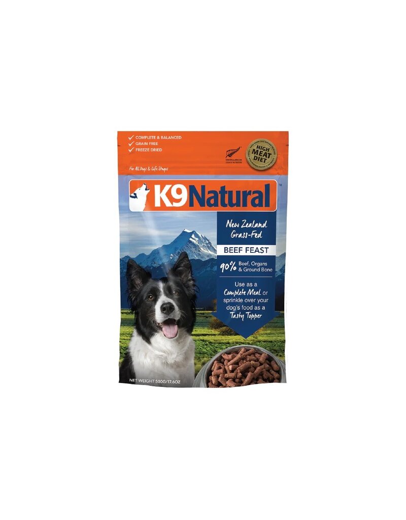 K9 Natural Dog Beef Feast (5oo g bag, 1.8 kg bag, 3.6 kg bag)