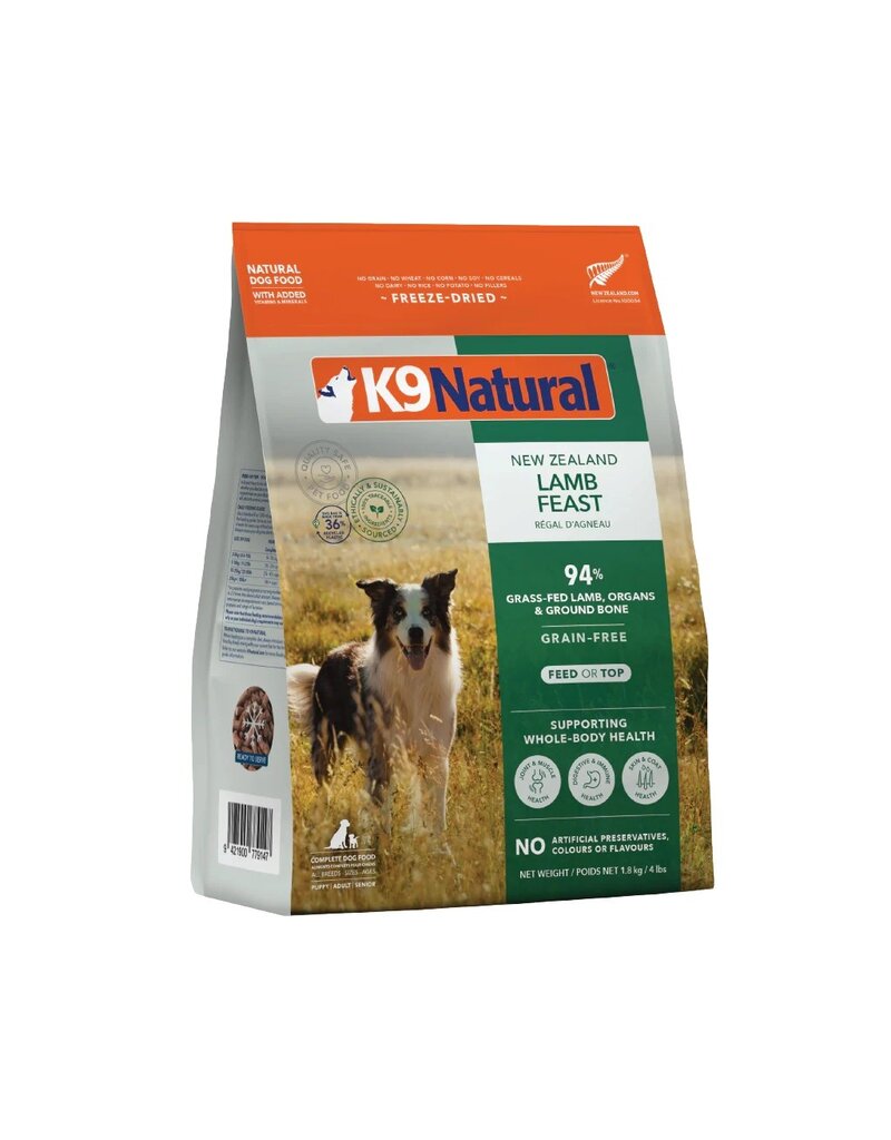 K9 Natural Dog Lamb Feast (500 g, 1.8 kg, 3.6 kg bags)
