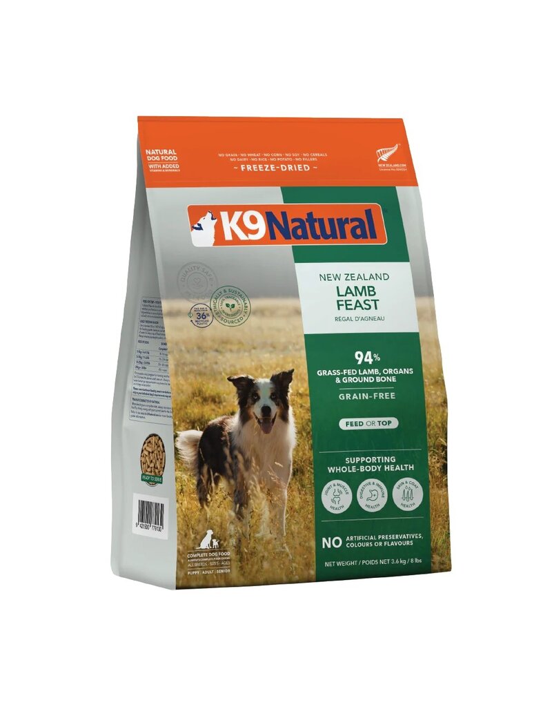 K9 Natural Dog Lamb Feast (500 g, 1.8 kg, 3.6 kg bags)