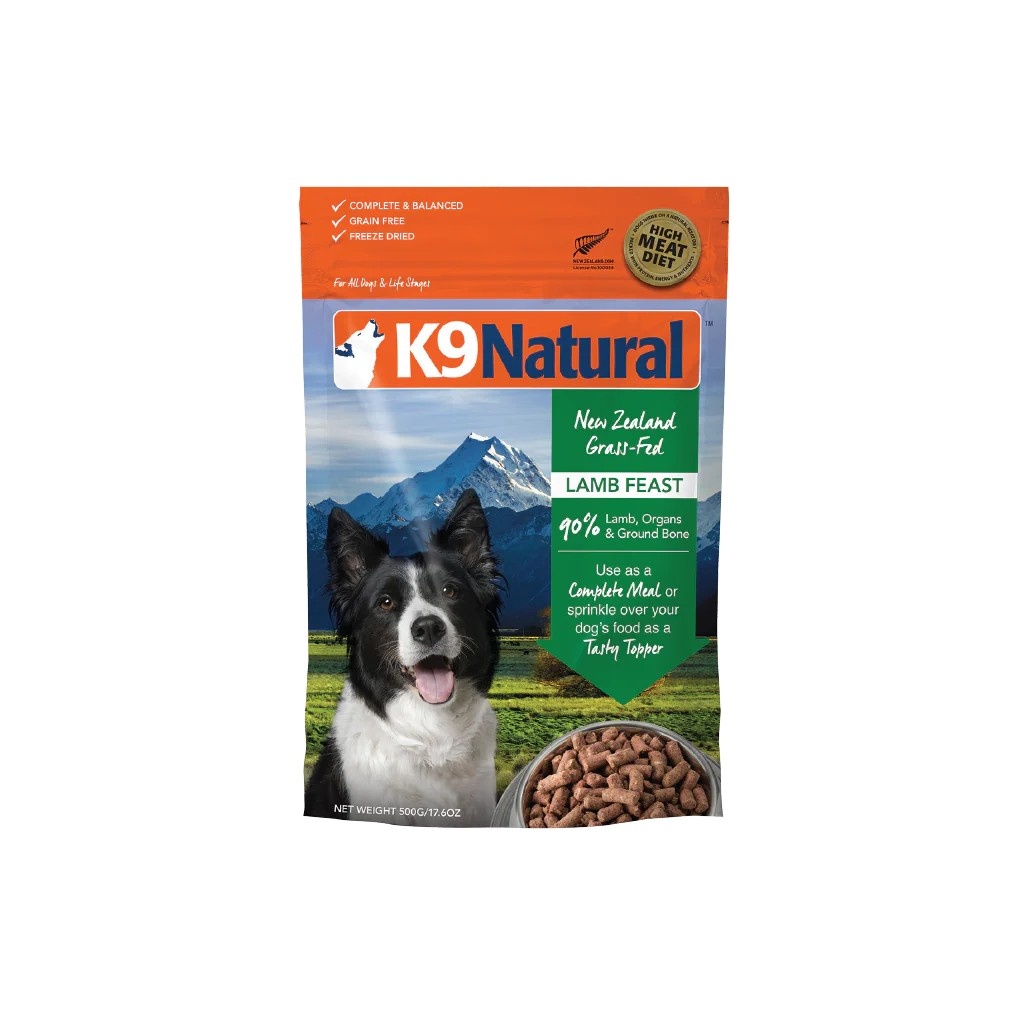 K9 Natural Freeze Dried Raw Dog Food Lamb Feast 500 g 1.8 kg 3.6