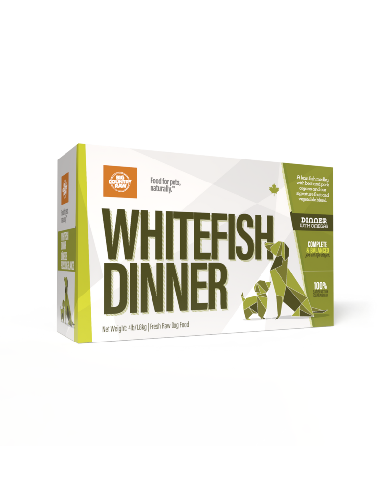 Big Country Raw Whitefish Dinner Carton (4 lb – 4 × 1 lb Vacuum Sealed Packs)