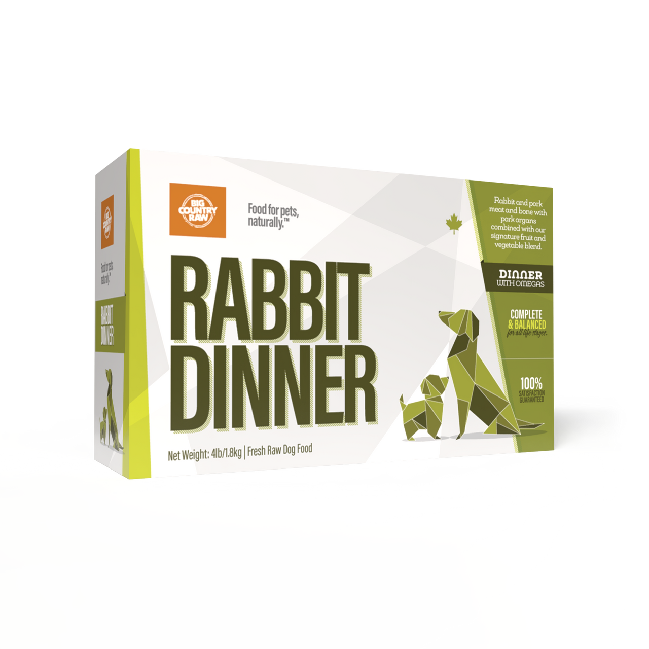 Canadian Rabbit Food Big Country Raw Rabbit Dinner Carton 4 lb | Canadian Raw Dog Food ...