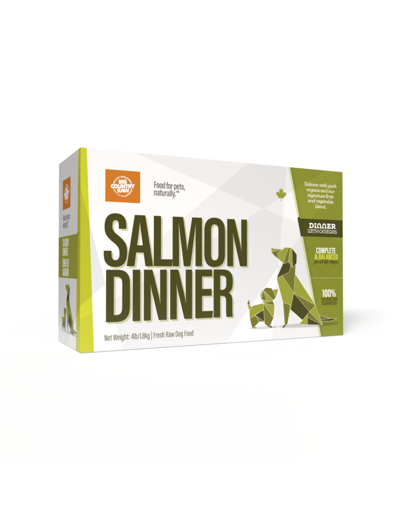Big Country Raw Salmon Dinner 4lb Carton - 4 × 1 Vacuum Sealed Packs