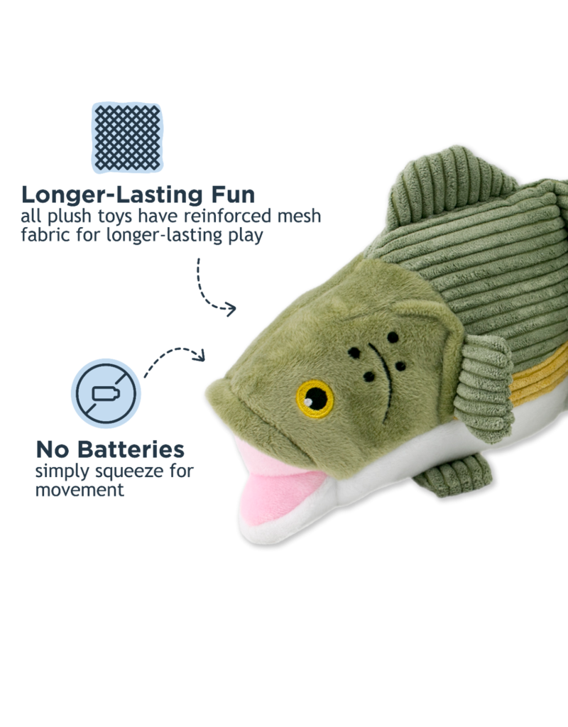 Tall Tails Animated Plush Big Fish 14" Dog Toy