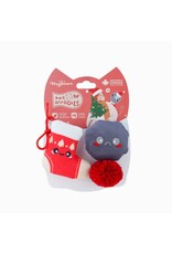 HUG SMART Meow Buddies Holiday Lump Of Coal Cat Toy - 3 Pack
