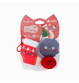 HUG SMART Meow Buddies Holiday Lump Of Coal Cat Toy - 3 Pack