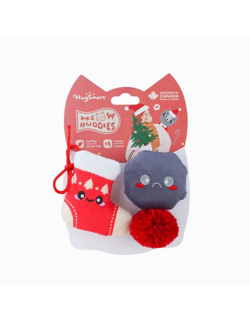 HUG SMART Meow Buddies Holiday Lump Of Coal Cat Toy - 3 Pack