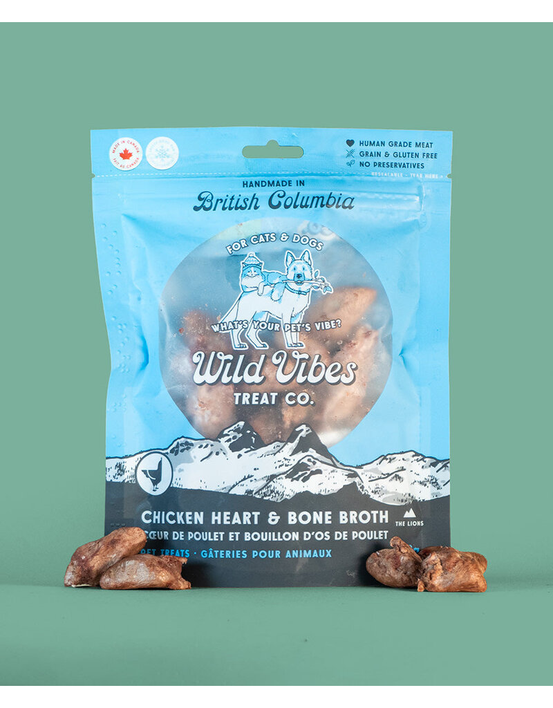 Wild Vibes Pet Co. Chicken Heart & Bone Broth treats 68g