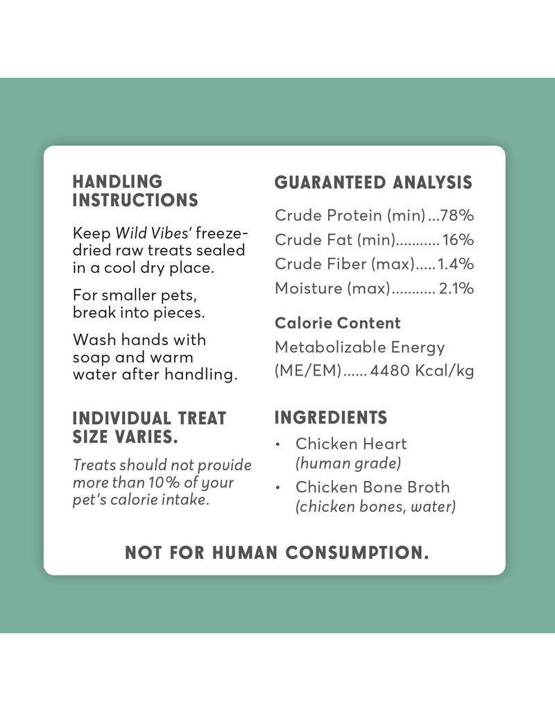 Wild Vibes Pet Co. Chicken Heart & Bone Broth treats 68g