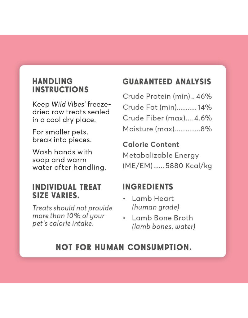 Wild Vibes Pet Co. Lamb Heart & Bone Broth Treats 80g