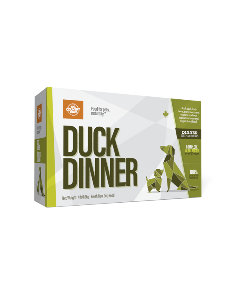 Big Country Raw Duck Dinner 4lb Carton (4 x 1lb)