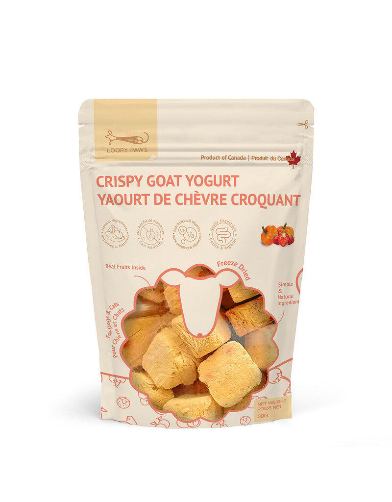 Loopy Paws Crispy Goat Yogurt Chunk – Pumpkin & Strawberry – 30g