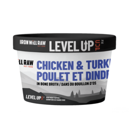 Iron Will Level Up Cup: Chicken & Turkey in Chicken Bone Broth 4oz Cup