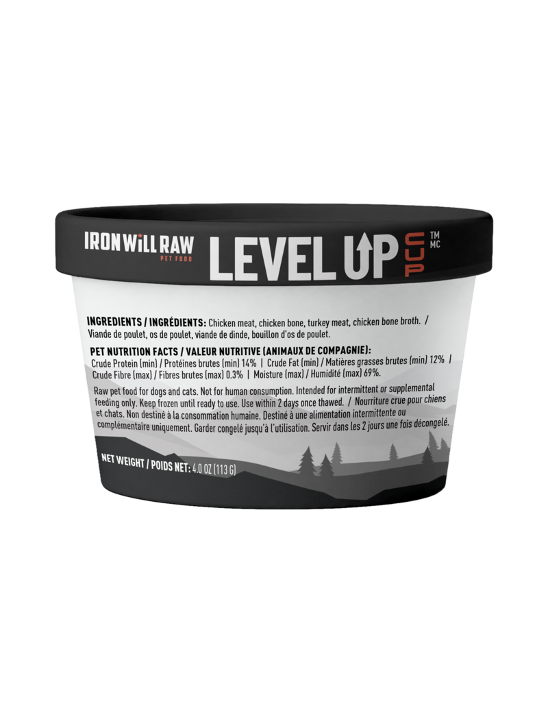 Iron Will Level Up Cup: Chicken & Turkey in Chicken Bone Broth 4oz Cup