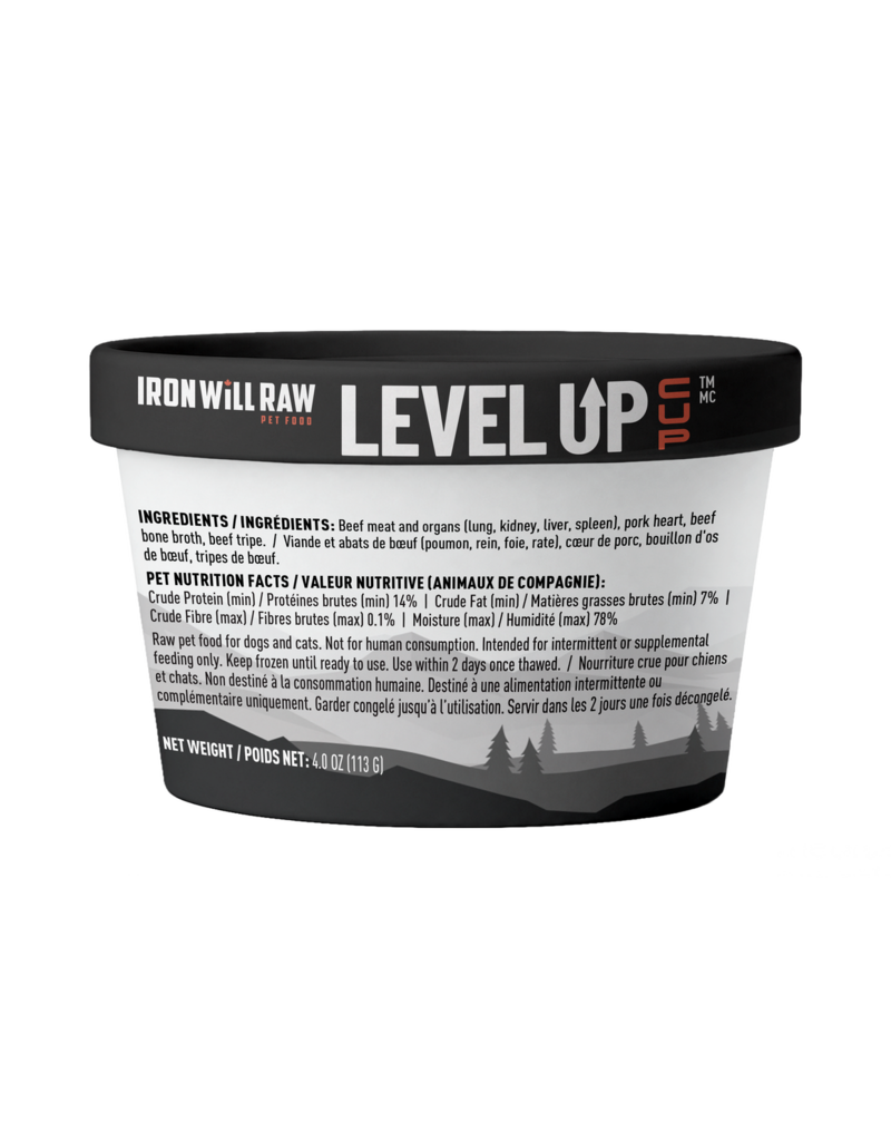 Iron Will Level Up Cup: Beef & Pork in Beef Bone Broth 4oz Cup