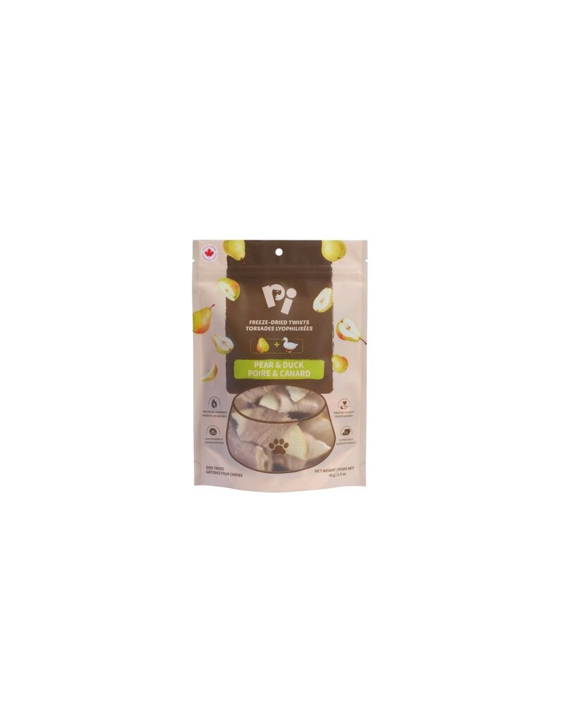 PI Pet Food Freeze-Dried Pears & Duck Twists 42g