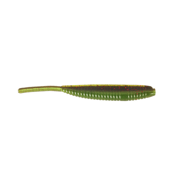 Yamamoto Shad Shape Worm. Green Pumpkin Red Flake Watermelon Belly 10-pk