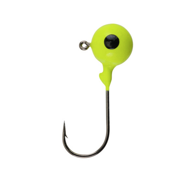 Berkley Round Ball Jigs. 1/4oz Chartreuse 6-pk