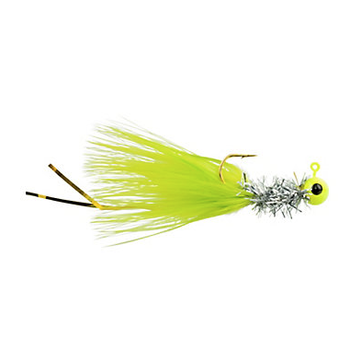 Johnson Beetle Bou Chartreuse Chrome Tinsel Chartreuse 1/16oz Jigs. 4-pk