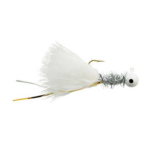 Johnson Beetle Bou White Chrome Tinsel White 1/16oz Jigs. 4-pk