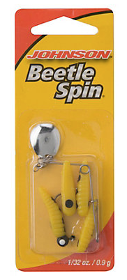 Johnson Beetle Spin 1/2oz White Red Dot Gold Blade - Gagnon Sporting Goods