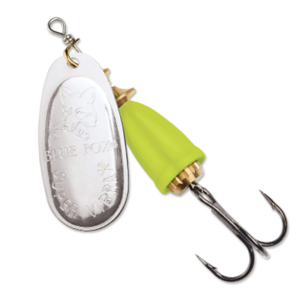 Blue Fox Classic Vibrax 3/8oz Silver/Fluorescent Chartreuse Spinner