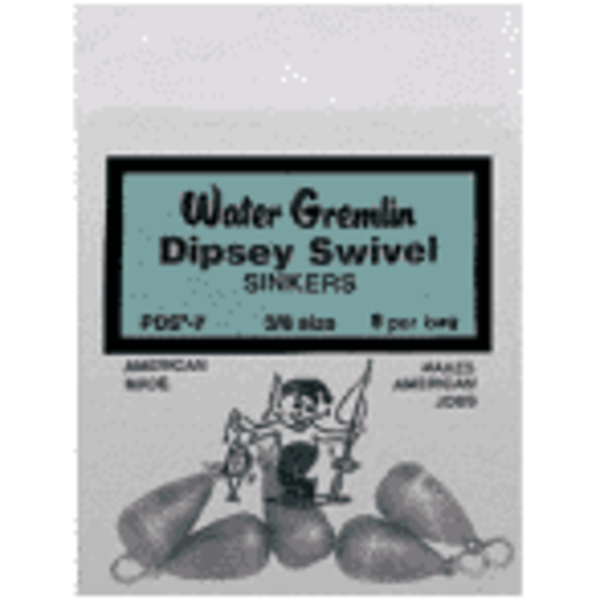 Water Gremlin Dipsey Swivel Sinkers. 3/8oz 5-pk